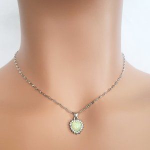 Emerald Silver Necklace